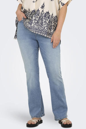 flared jeans light medium blue denim