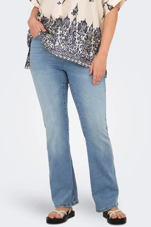 flared jeans light medium blue denim
