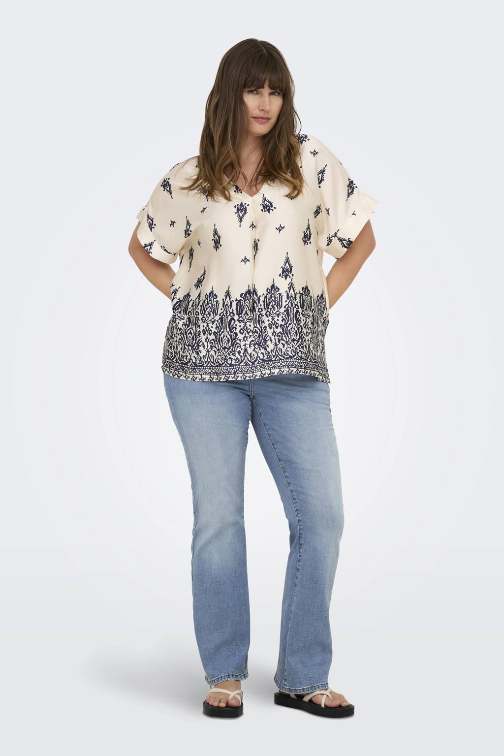 ONLY CARMAKOMA flared jeans light medium blue denim
