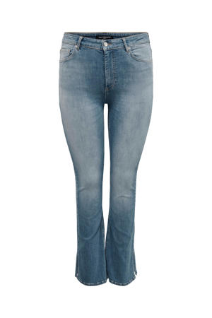 high waist flared jeans blue grey denim