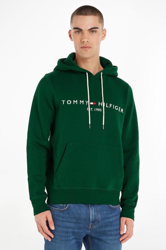 Articulatie veel plezier kabel Tommy Hilfiger hoodie met biologisch katoen prep green | wehkamp