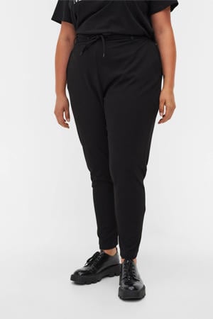 high waist regular fit broek zwart