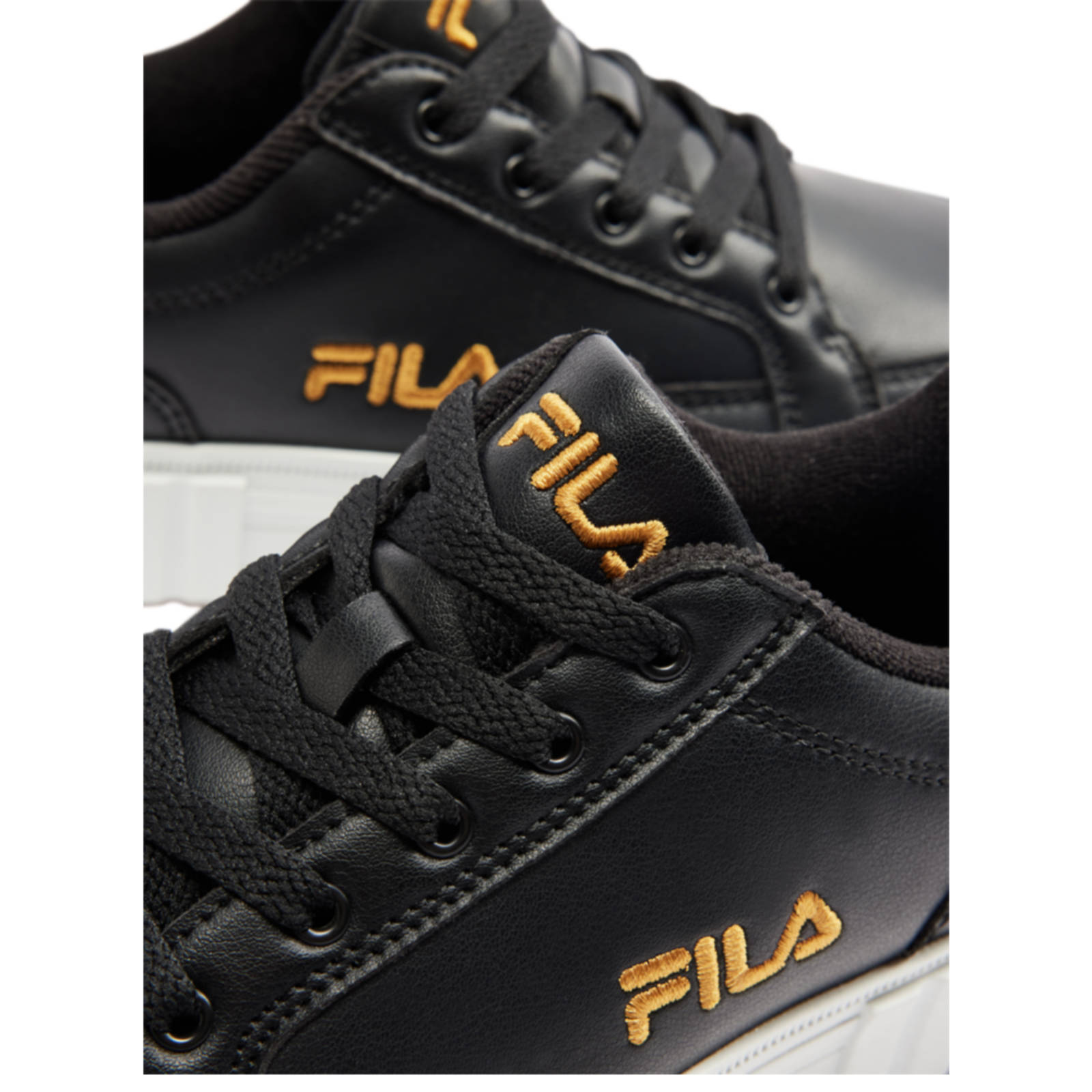 Fila plateau sneakers zwart/geel | wehkamp