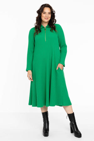 Loretta's Favourites a-lijn jurk van viscosemix groen