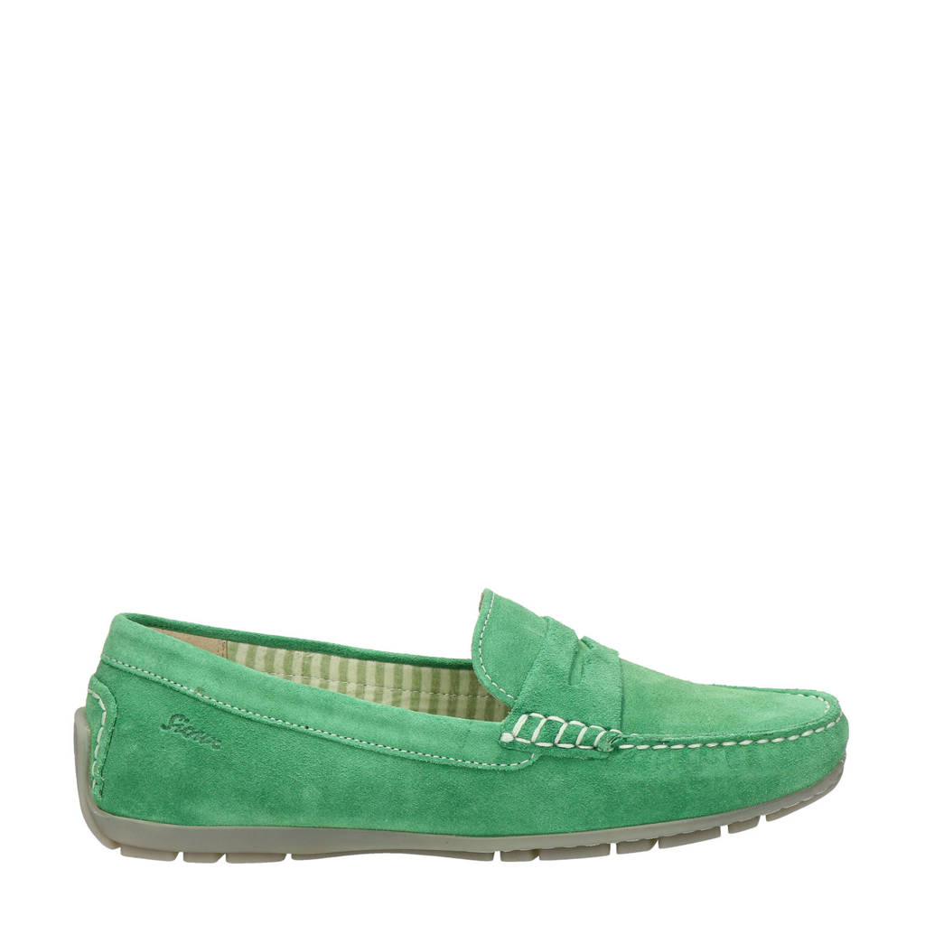 Sioux Carmona Velour suède mocassins groen wehkamp