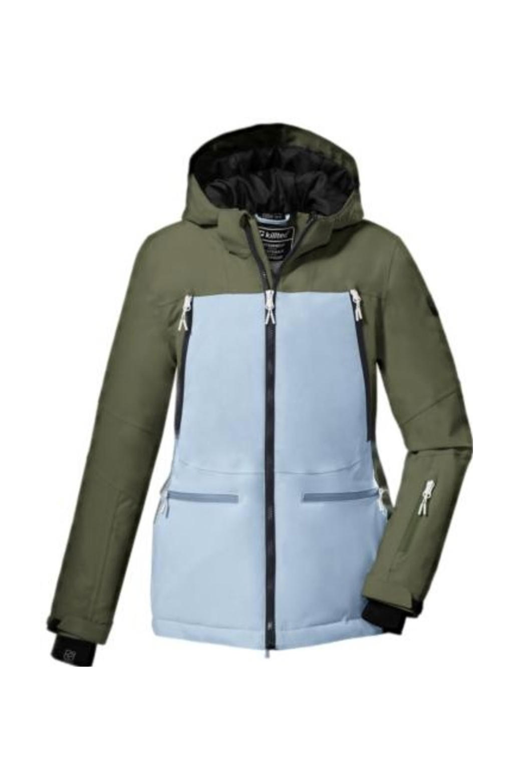 killtec jongens Ski-jack/functioneel jack met capuchon en sneeuwvanger KSW 387 BYS SKI JCKT, oliv, 140, 42077-000
