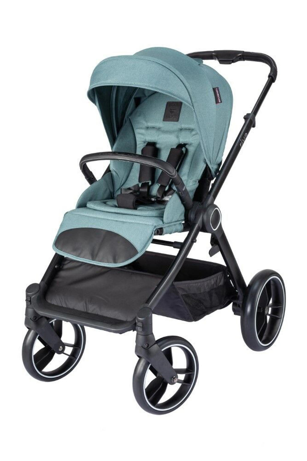 Kinderwagen 3 In 1 Zwillingsbuggy Mit Ritt-Aufsatz - Doppelsitz Fr  Suglinge & Kleinkinder, Wetterfest, Schwarz & Gold
