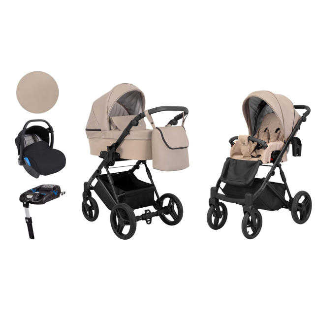 Born Lucky kinderwagen 3 in 1 Lazzio + Isofix autostoel base - Beige |  wehkamp