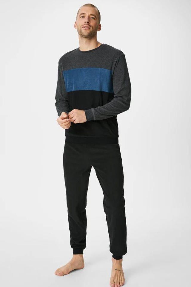 werkelijk Huichelaar koolhydraat C&A badstof pyjama zwart/grijs/blauw | wehkamp