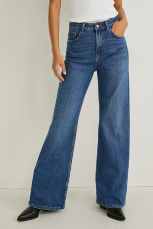 high waist wide leg jeans blauw