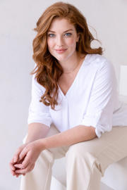 thumbnail: Base Level Curvy blouse wit