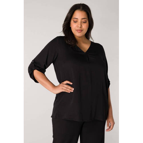 Base Level Curvy blousetop zwart afbeelding