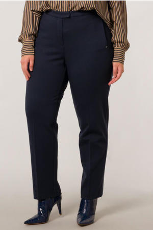 high waist regular fit pantalon donkerblauw
