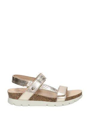 leren sandalen goud