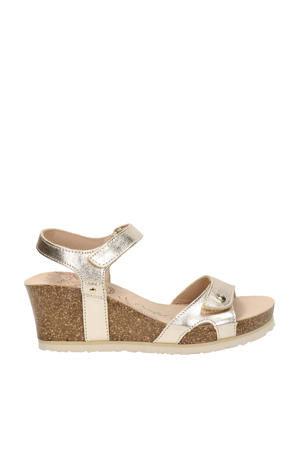 Julia   leren sandalen goud