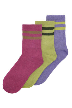 lurex sokken NMKARLA met strepen - set van 3 multi
