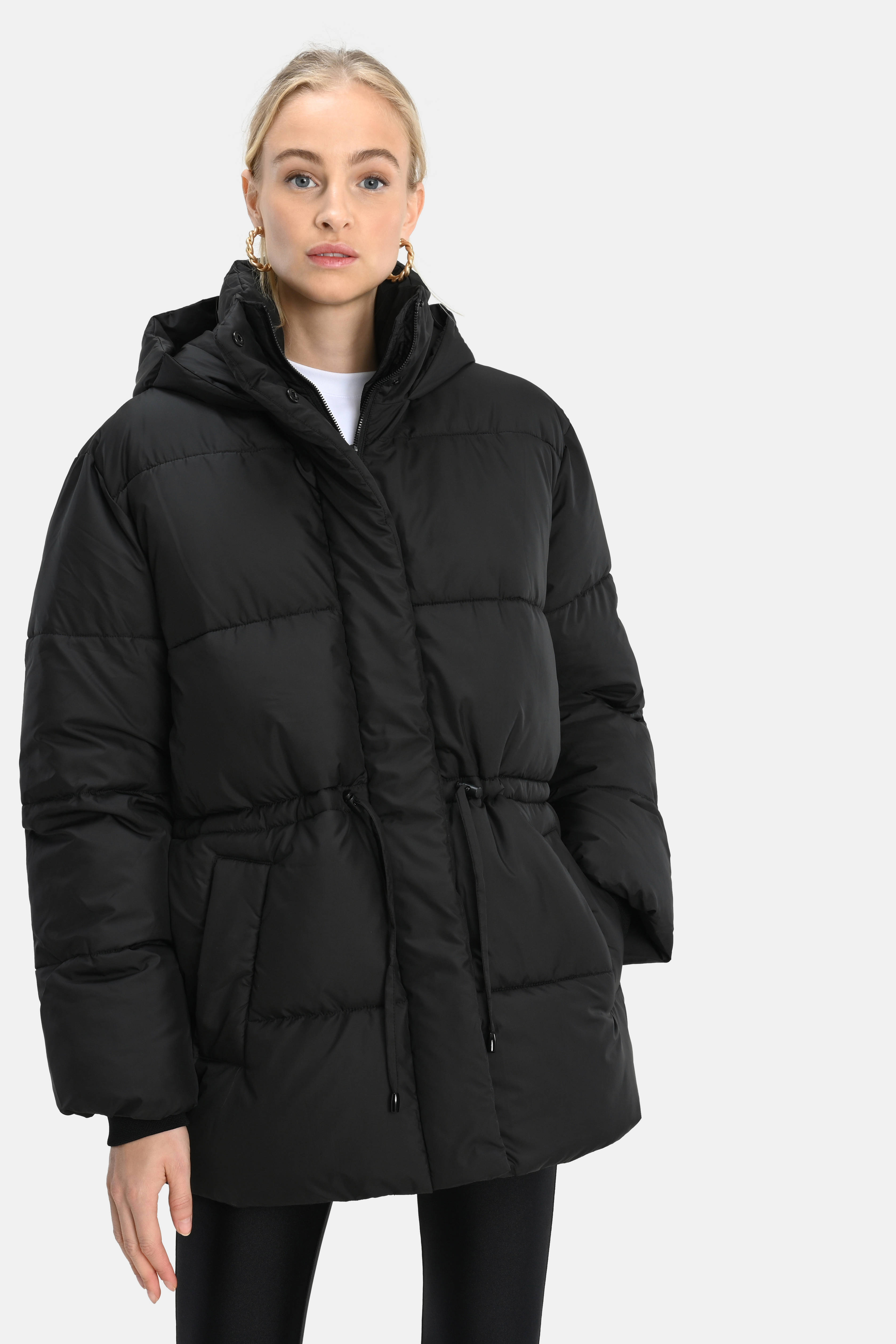 EsukAr Dames Lange Gewatteerde Jas met Capuchon, Maxi-Lengte, Lange Mouwen, Pufferjas, Gewatteerde Jas, Winter Outerwear, legergroen, M