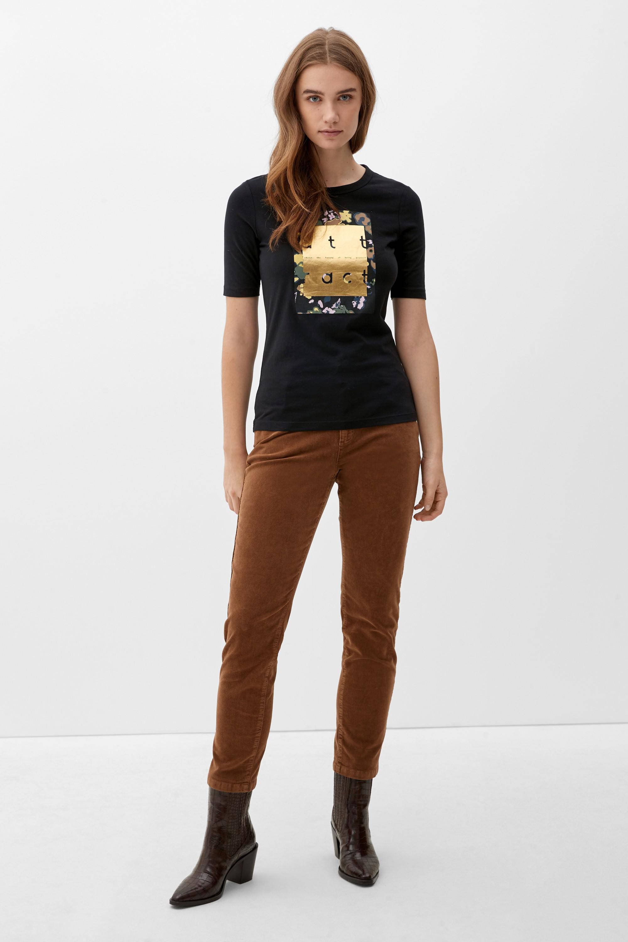 Zwart shirt met gouden opdruk dames new arrivals