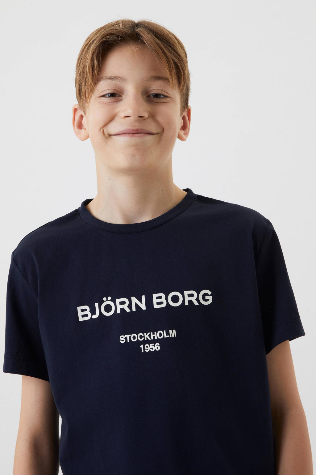 Björn Tshirt met logo donkerblauw wehkamp