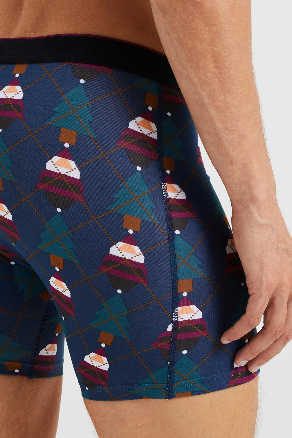 WE Fashion boxershort met kerst print blauw wehkamp