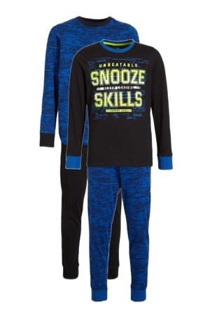   pyjama - set van 2 zwart/blauw