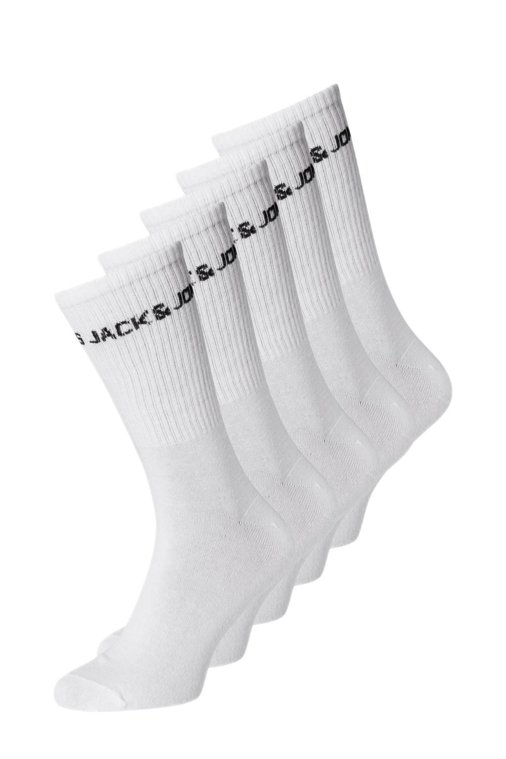 JACK & JONES JUNIOR sokken JACBASIC - set van 5 wit