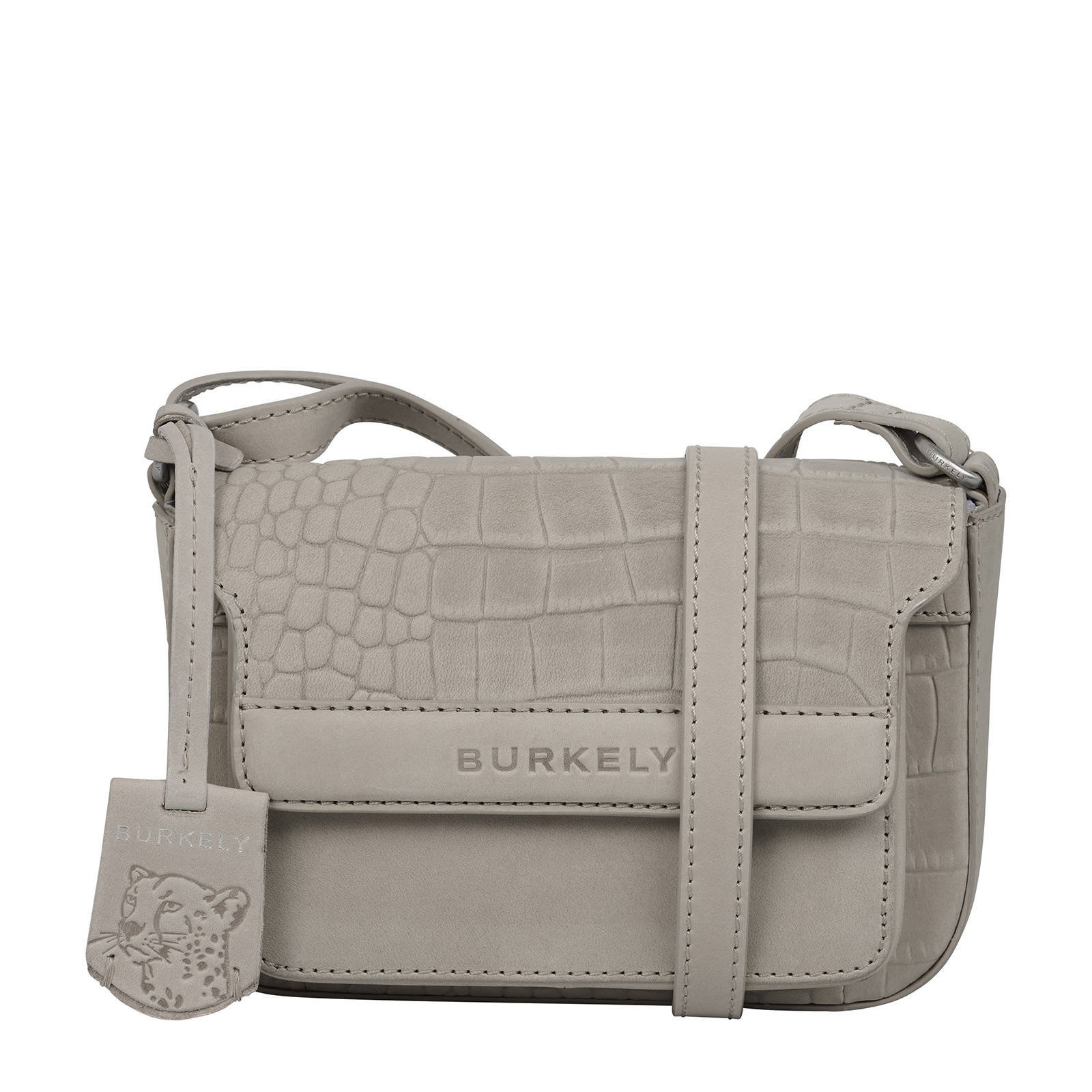 BURKELY leren crossbody tas Casual Cayla Small met crocoprint