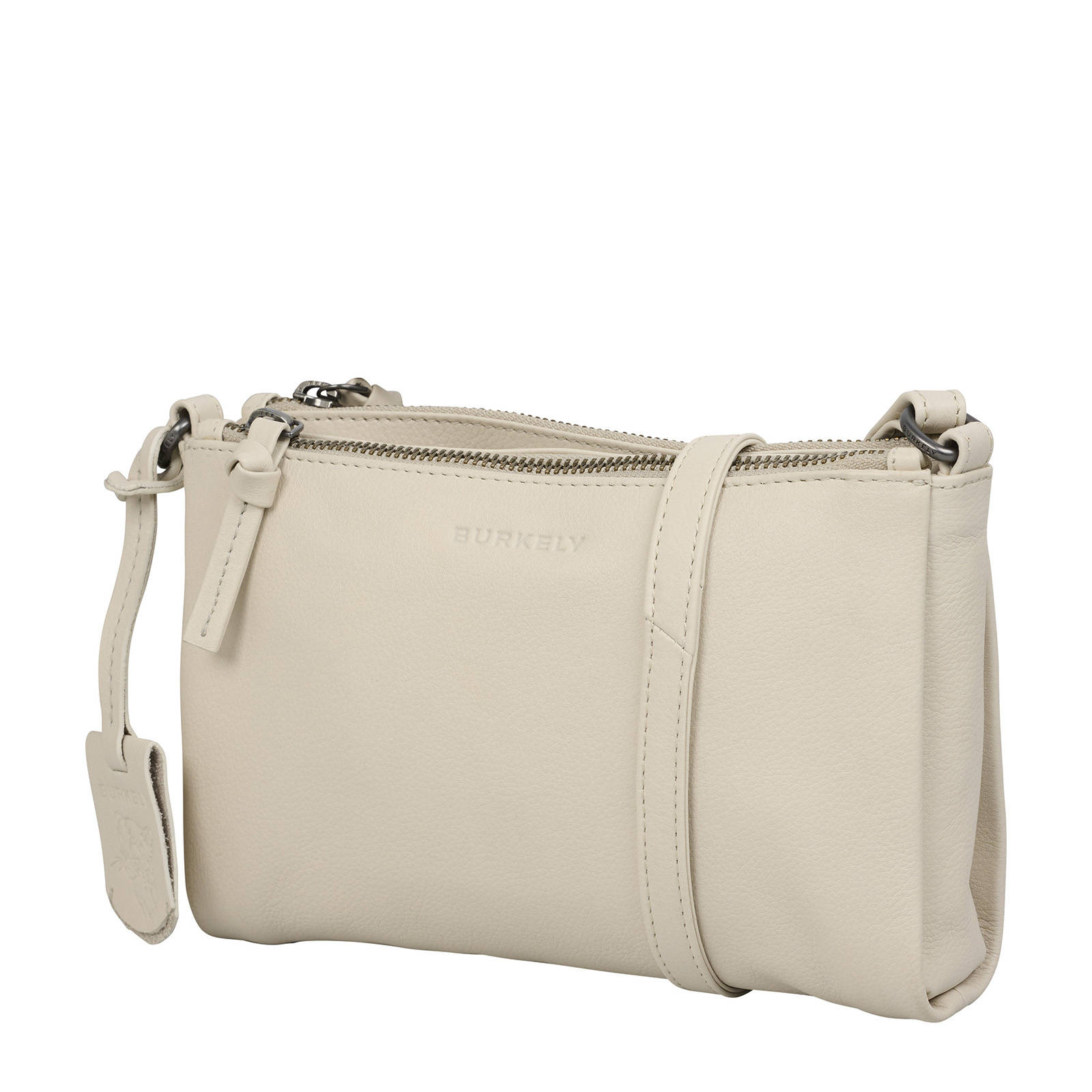 BURKELY leren crossbody tas Just Jolie ecru wehkamp