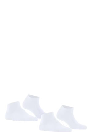 sneakersokken Happy - wit (set van 2)