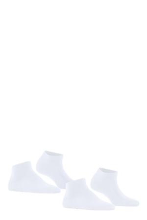 sneakersokken Happy - wit (set van 2)