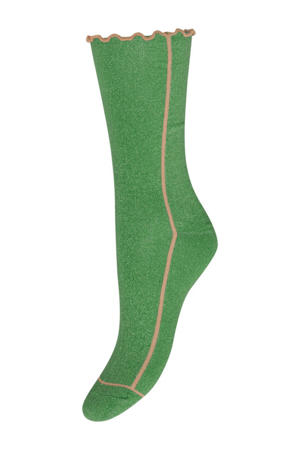 lurex sokken Iakazia met ruffles groen