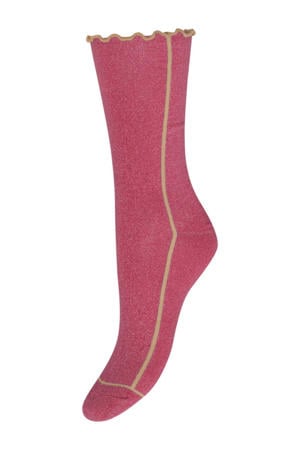 lurex sokken Iakazia met ruffles fuchsia