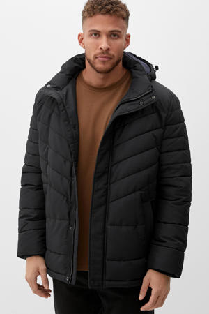 gewatteerde jas Plus Size zwart