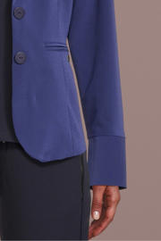 thumbnail: TQ-Amsterdam high waist tapered fit pantalon Maud van travelstof donkerblauw