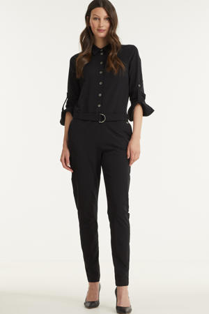 travelstof regular jumpsuit zwart