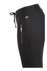 thumbnail: TQ-Amsterdam high waist tapered fit pantalon Maud van travelstof zwart