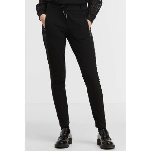 TQ-Amsterdam high waist tapered fit pantalon Maud van travelstof zwart afbeelding