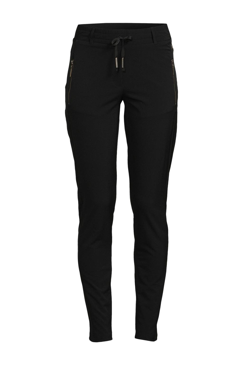 TQ-Amsterdam high waist tapered fit pantalon Maud van travelstof zwart