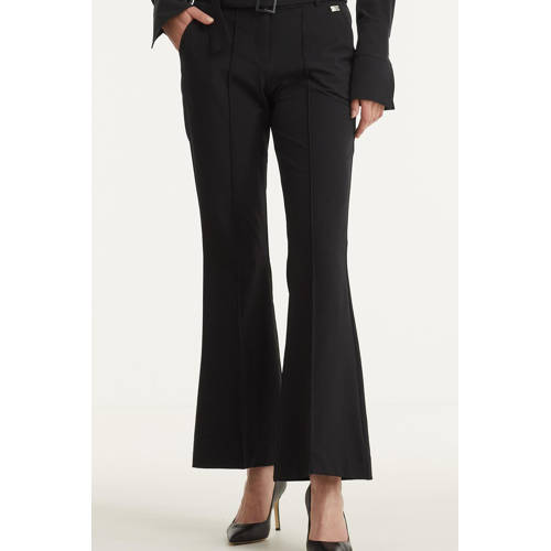TQ-Amsterdam flared broek Danthe van travelstof zwart afbeelding