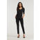 TQ-Amsterdam high waist slim fit cargobroek Karin van travelstof zwart