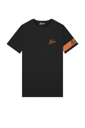 slim fit T-shirt black/orange