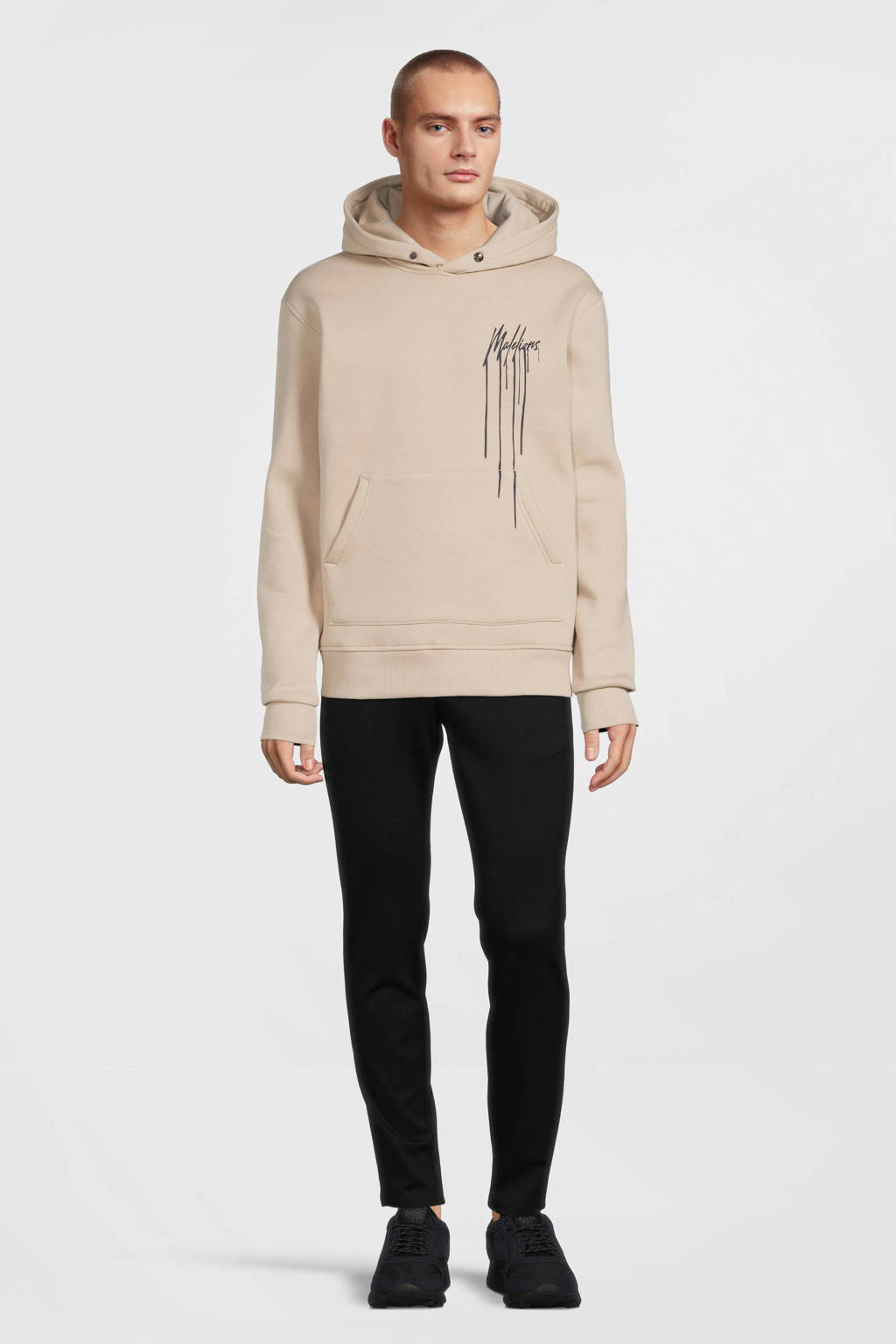 Malelions hoodie met logo beige/navy wehkamp