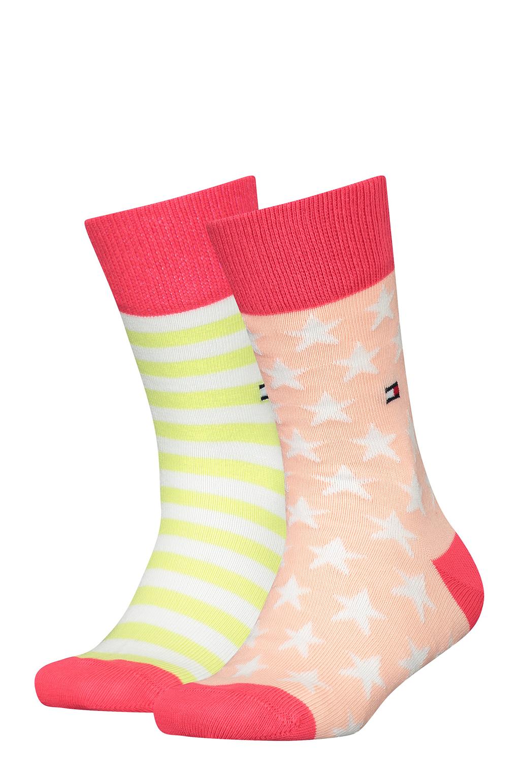 Tommy Hilfiger sokken met all-over print - fuchsia/multi (set van 2)