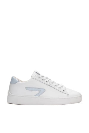 Hook  leren sneakers wit/lichtblauw