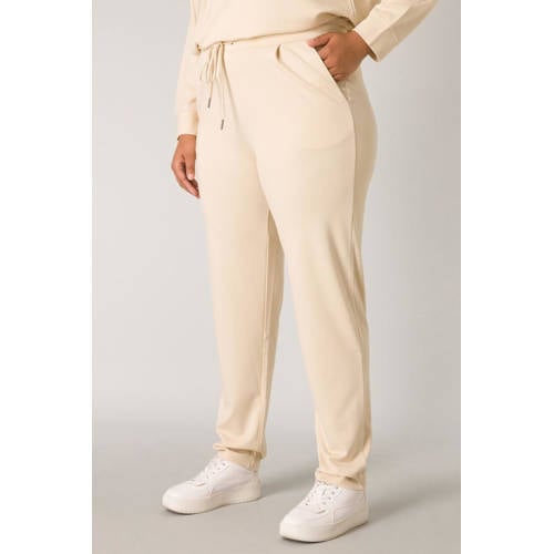 Base Level Curvy slim fit joggingbroek Yoanna beige afbeelding