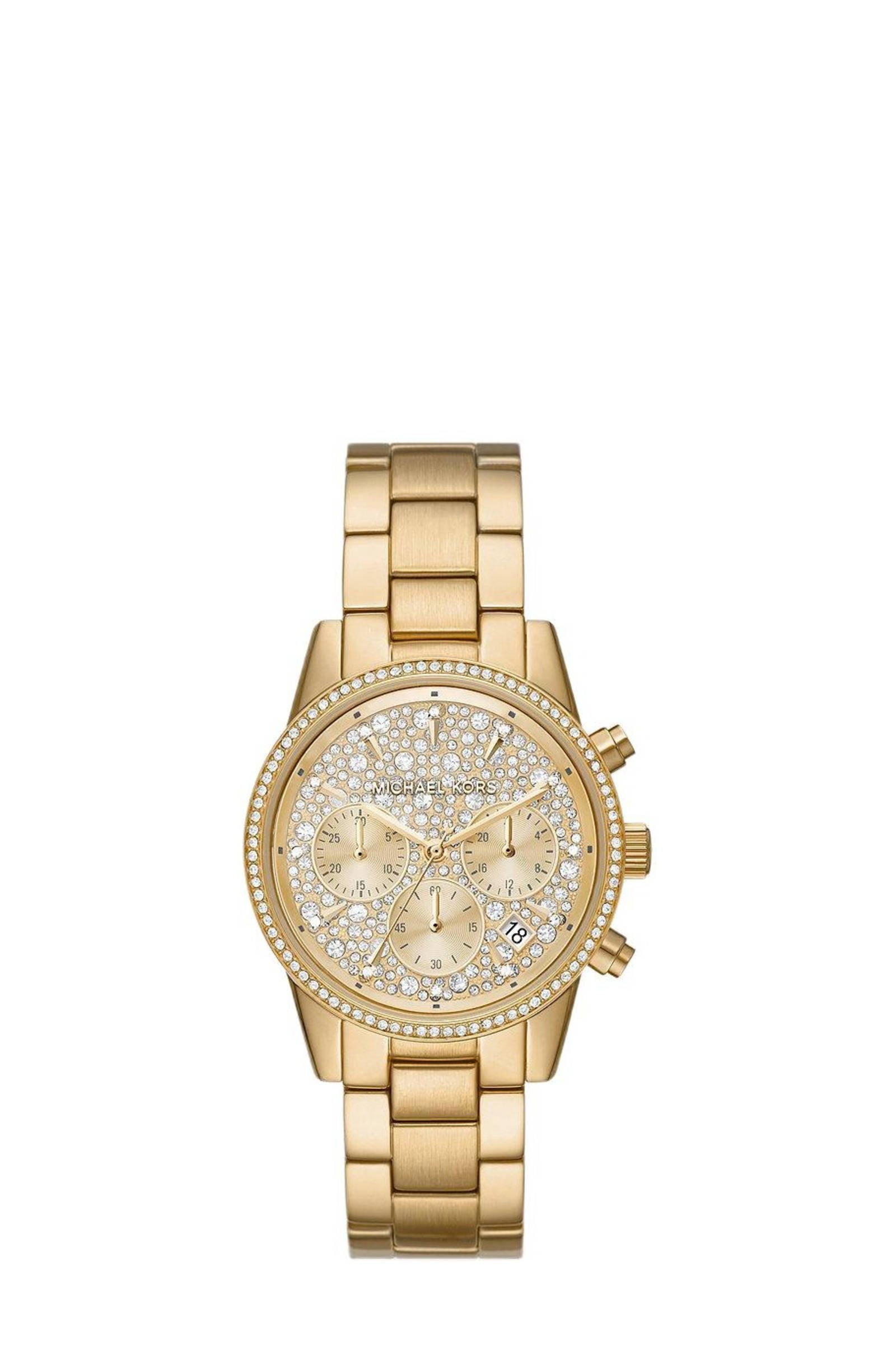 Michael kors cheap horloge goud zilver