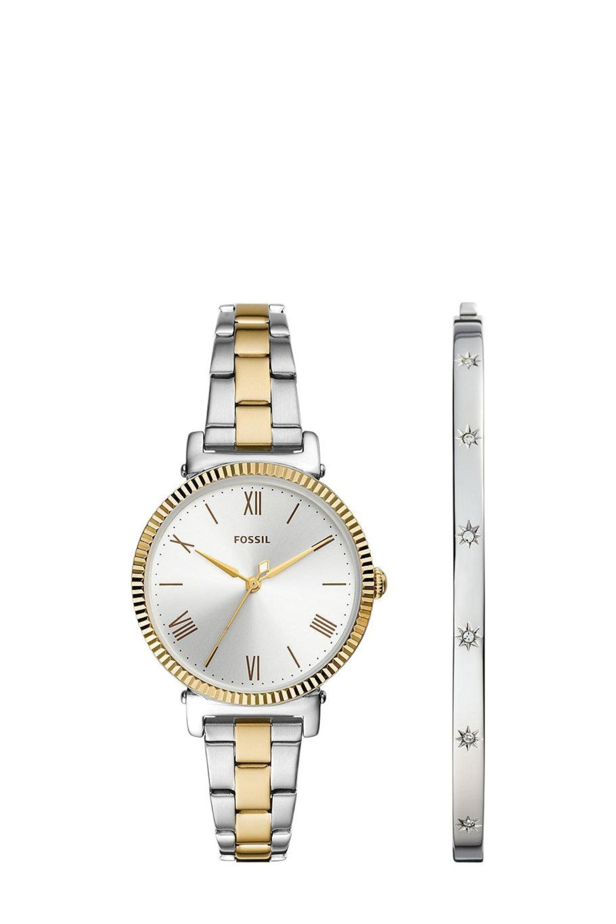 Onderstrepen Injectie Diploma Fossil horloge + armband ES5249SET Daisy 3 Hand zilverkleurig/goudkleurig |  wehkamp