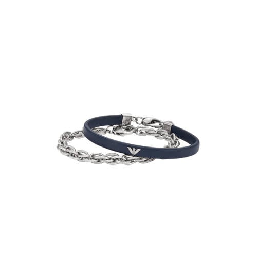 Emporio Armani armband EGS2943SET zilverkleurig/donkerblauw
