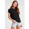 Anytime T-shirt met schouder detail zwart