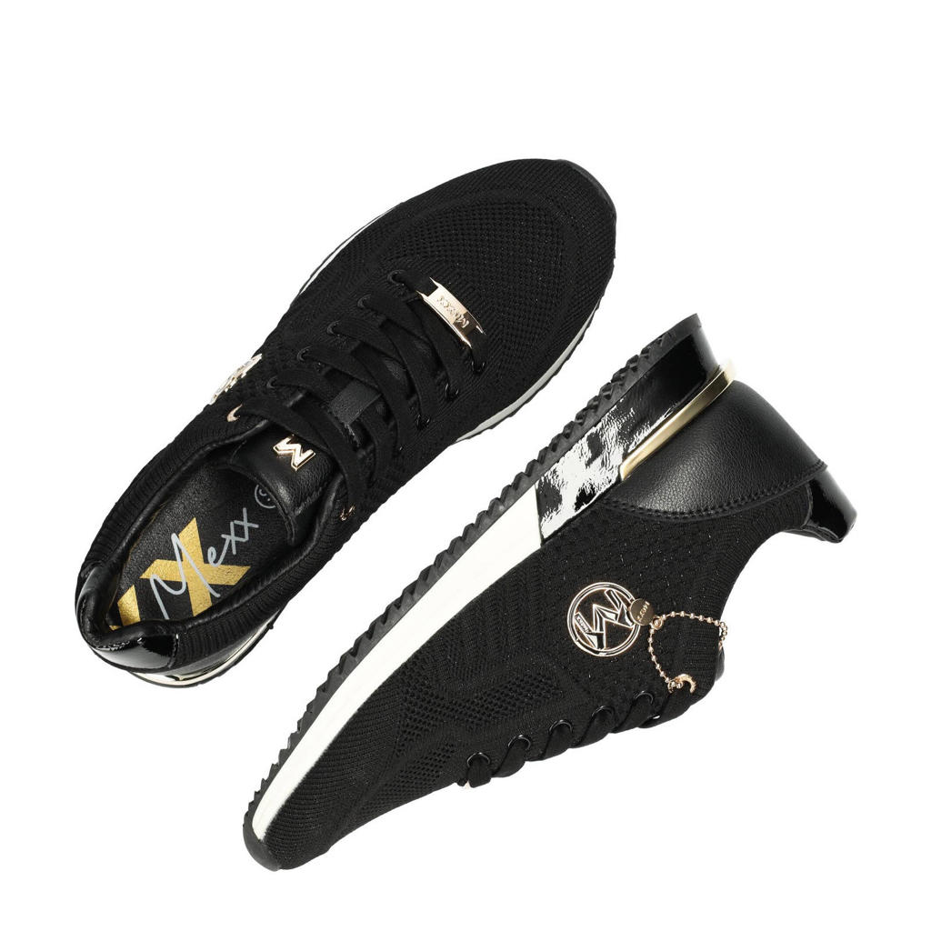 Mexx Gitte Glitter sneakers zwart wehkamp